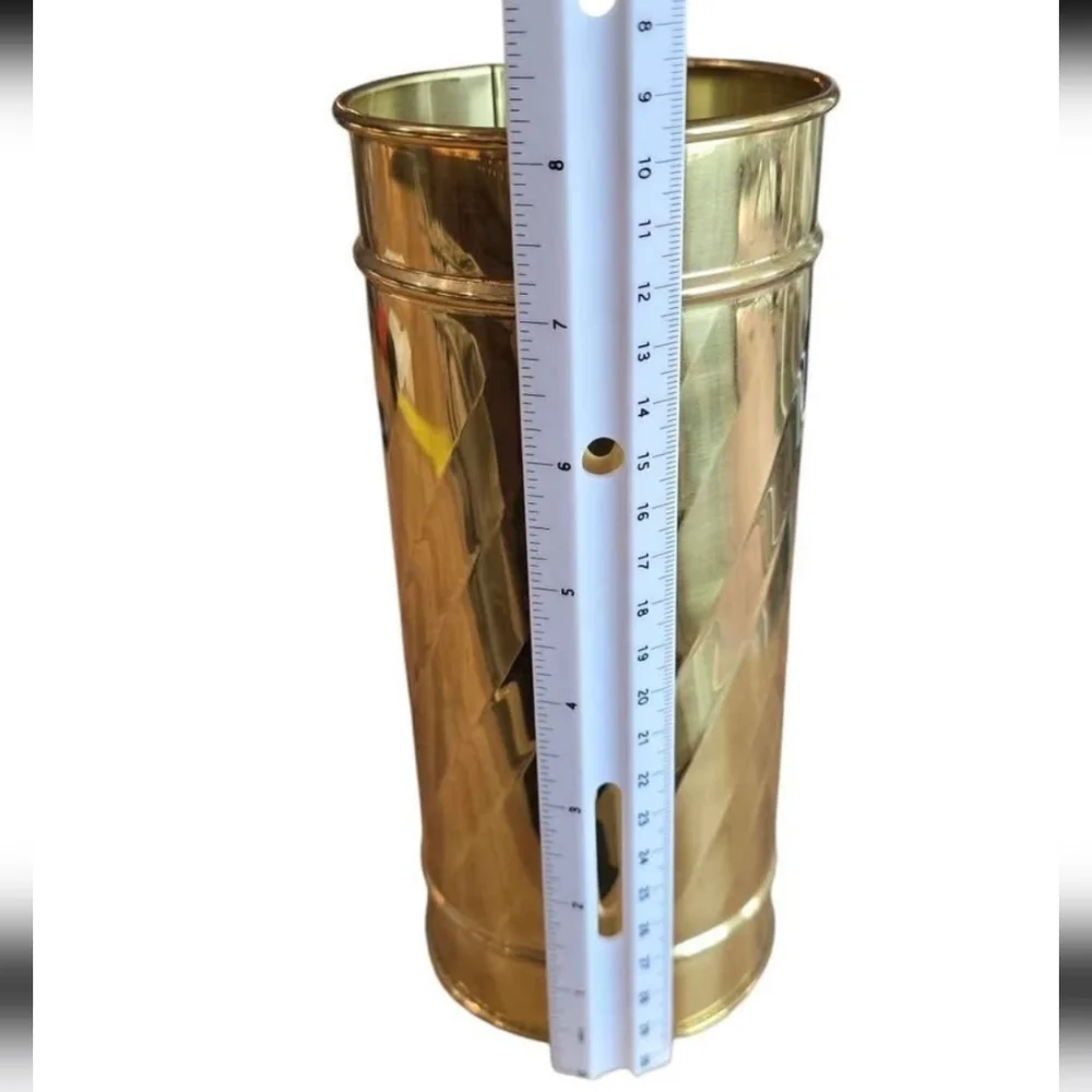 Bristol Brass & Copper Inc Solid Brass Swirl Vase Lacquered Finish Made in USA